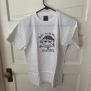NEW Born To Be Wild New York White T-Shirt 100% Cotton NYC Souvenir Kids XL